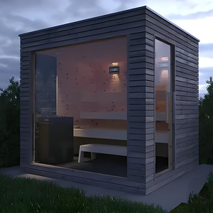 Sauna <span class=keywords><strong>a</strong></span> Infrarossi in Legno Massello per Esterni con Terapia <span class=keywords><strong>a</strong></span> Luce Rossa e Stufa <span class=keywords><strong>a</strong></span> <span class=keywords><strong>Legna</strong></span> - Offerta Speciale Spa Sauna - Product Image 3