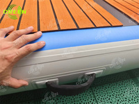 Vert 10x10 Flottant Jet Ski Air Dock Plate-forme Drop Stitch Pontoon Dock Lac Équipement De Jeu D'eau Flottant Bateau Dock