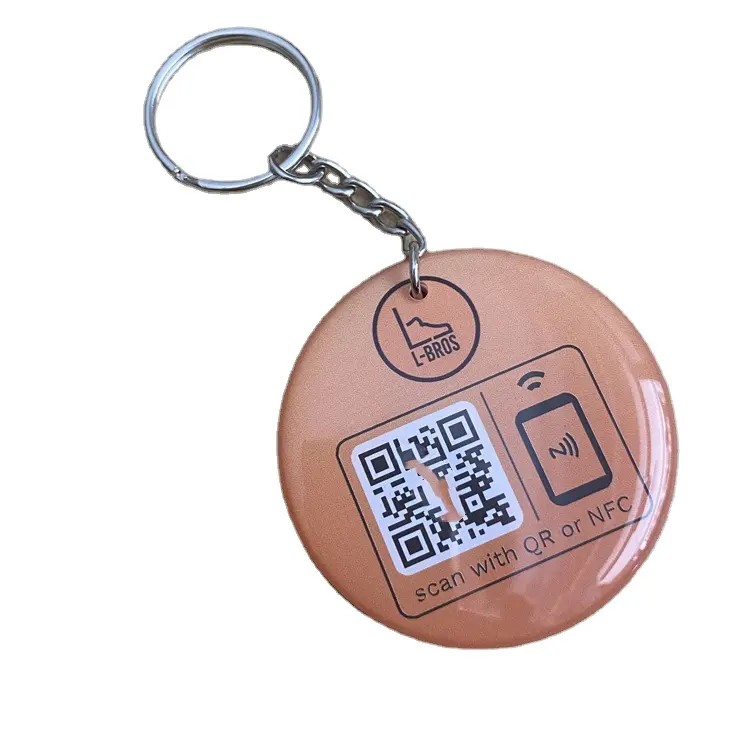 Qr code veränderbar wasserdicht nfc rfid hängen epoxy tag keyfob für identifikation