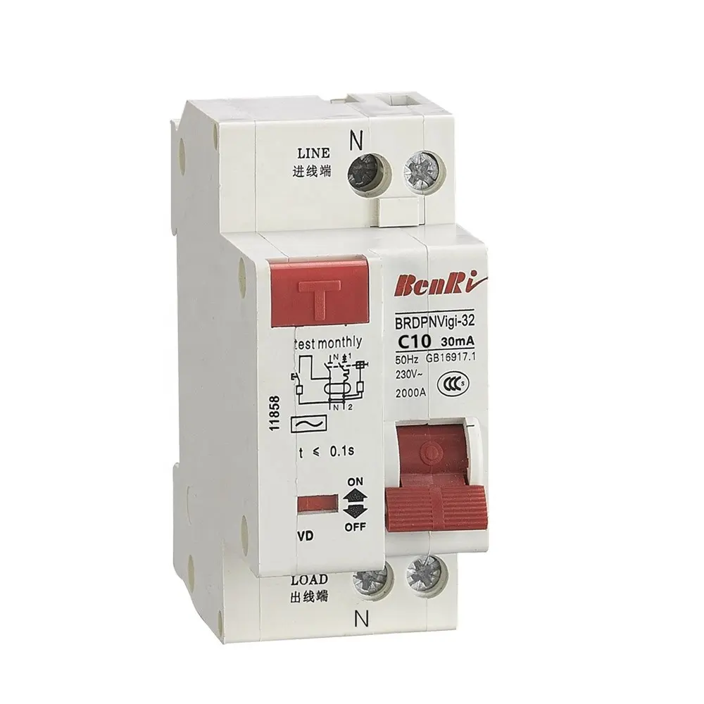 6A 10A 16A 20A 25A 32A 2KA 3kA 400V 60HZ house industry electrical power equipment RCCB mini leakage circuit breakers