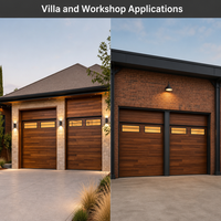 Porte de garage électrique à enroulement en aluminium imitation bois pour villas, maisons, usines, ateliers, bâtiments et projets d'entrée