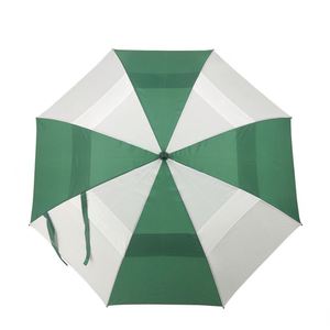 30 parapluies de golf doubles à double toit, coupe-vent, grands, verts et blancs, à vendre - Product Image 2