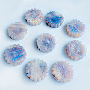 थोक प्राकृतिक चंद्रमा क्रिस्टल पॉलिश नक्काशी सूरजमुखी के आकार के पत्थर के आकार के पत्थर - Product Image 5