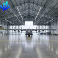 Hangar d'avion préfabriqué en acier avec porte pliante hydraulique, structure en acier PEB, bâtiment de hangar d'avion pour le marché des Émirats arabes unis