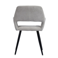 Chaise de salle à manger et de salon et chaise d'accent du milieu du siècle et chaises de cuisine siège et pieds en métal velours doux avec gris clair