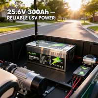 Baterai LiFePO4 25.6V 24V 300Ah Deep Cycle Lithium untuk Golf Cart Solar RV