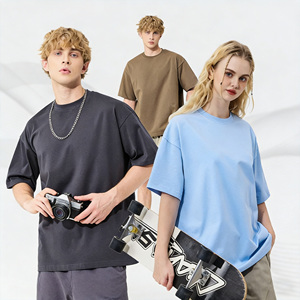 High Quality Men's Garment Dyed <b>Hip</b> Hop 100% Cotton Breathable Solid Color O-Neck Short Sleeve T-Shirt - Product Image 2