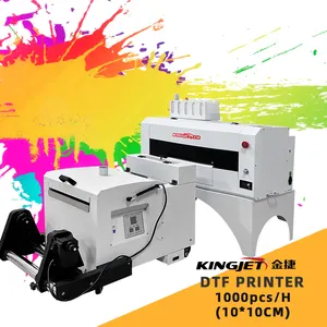 Kingjet a3 dtf מדפסת עם שייקר מייבש xp600 i3200 העברת 40cm l1800 dtf מדפסת t חולצה בד הדפסה מכונה