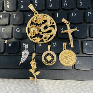 Collier pendentif <span class=keywords><strong>lion</strong></span> en or 18 carats pour homme, style punk, en acier inoxydable, bijoux hip-hop, pendentif tête de <span class=keywords><strong>lion</strong></span> de 25 mm, collier animalier - Product Image 3