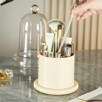 Boîte de rangement pour pinceaux de maquillage en forme de pagode, beige et blanc avec couvercle anti-poussière, organisateur gain de place, vente chaude