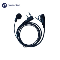 Écouteur plat intra-auriculaire Power Time PTE-100 de qualité supérieure avec microphone pour talkie-walkie, certifié CE ROHS FCC pour une communication claire et discrète