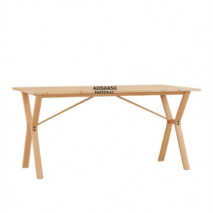 Table à manger AEIS&ASG Pappeerac en bois de pin massif, rectangulaire, style scandinave moderne, mobilier pour la maison, 6 places - Product Image 1