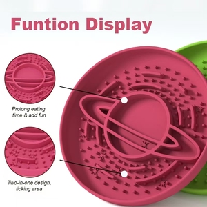 New Design Saturn Pattern Silicone Slow <b>Feeder</b> Dog Bowl Eco-Friendly Stylish Wet Food Feed Lick Plate for <b>Cats</b> and Dogs - Product Image 3