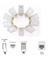 Cable de red Enchufe modular RJ45 Cat7 Cat6 Cat6a Cat5e 3U Cable Ethernet Conectores de crimpado Sin blindaje 8P8C Modular Utp