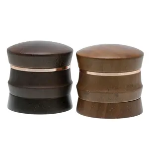 Diameter 65MM Herb Grinder 4 Layers Bamboo Wood and Zinc Alloy Tobacco Grinder