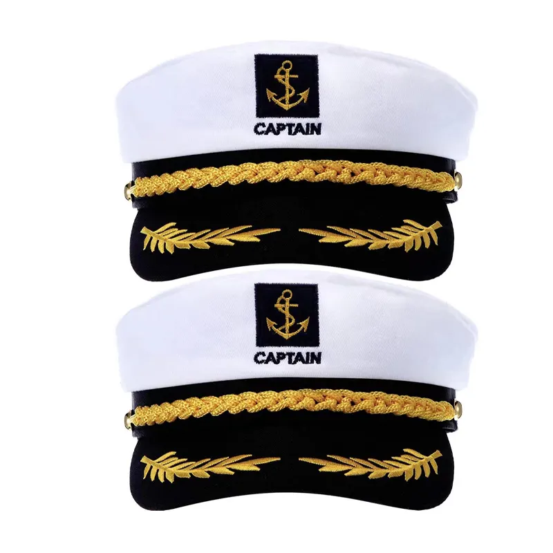 वयस्क नौका टोपी सफेद कप्तान मल्लाह नौसेना टोपी टोपी