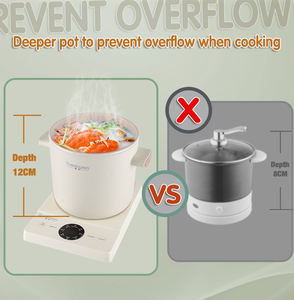 หม้อหุงข้าวไฟฟ้าอเนกประสงค์สำหรับใช้ในบ้านและเดินทาง - ความจุ 2.2 ลิตร, เคลือบเซรามิกกันติด & ระบบปิดอัตโนมัติ - บริการ OEM/ODM - Product Image 3