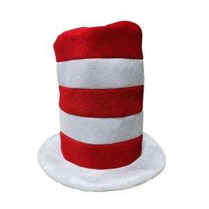 Cadılar Bayramı Dr. Seuss Şapkalı Kedi Deluxe Kırmızı ve Beyaz Çizgili Boru Şeklindeki Kostüm Silindir Şapka - Product Image 2