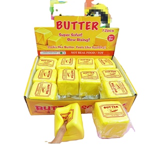 Jouet en PU souple à rebond lent en forme de bloc de beurre, accessoire de farce pour fête - Product Image 1