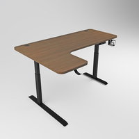 Table de bureau d'ordinateur en forme de L d'angle réglable en hauteur électrique de vente chaude Table de bureau de meubles modernes pour la maison
