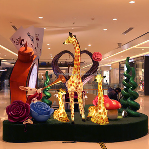 Vacaciones al aire libre Navidad calle paisaje jardín fibra de vidrio jirafa Animal motivo luces para Parque/<span class=keywords><strong>Gardon</strong></span> - Product Image 2