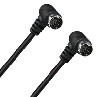 Câble MIDI DIN 9 broches mâle-mâle S-Video Mini DIN à double angle 90 degrés (haut/bas/gauche/droite), paire torsadée coaxiale avec gaine en PVC