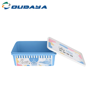 Recipiente rectangular de plástico cuadrado para mantequilla de 1L con tapa a prueba de manipulaciones