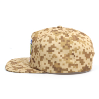 Topi Snapback Pola Camo Kustom dengan Logo Bordir Berkualitas Tinggi Tanpa Struktur
