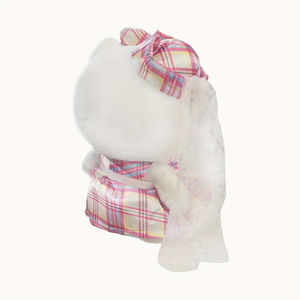 8インチ/20cm サンリオのぬいぐるみ用-Y2Kピンクホワイトチェック柄ドレスウェディングベール ソフトぬいぐるみ 愛の贈り物 - Product Image 5