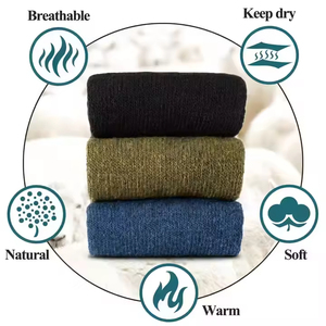 Wholesale Custom Merino Wool <b>Socks</b> Men Women <b>Thick</b> Cushioned Thermal Warm <b>Winter</b> Outdoor Hiking Crew <b>Socks</b> - Product Image 3