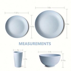 Eco Friendly Bpa Free Wheat Straw Plastic Baby <b>Kids</b> Picnic Dinnerware Sets Dinner Tableware Set - Product Image 2