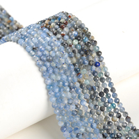 Perles de Kyanite Naturelle Facettées Grade 5A, 3mm, Couleurs Bleues Multiples, Coupe Diamant, pour la Fabrication de Bijoux, Vente en Gros