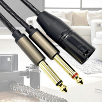 Câble répartiteur XLR 3M 1/4 pouces vers XLR mâle Y, XLR mâle vers double 6.35mm TS Mono Plug Microphone Audio Converter Adapter