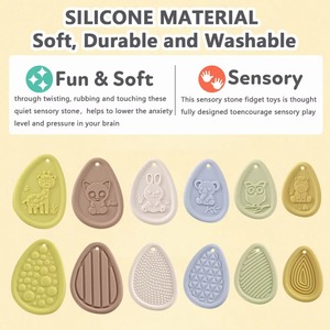 Cross-Border New Educational Interactive SensoryStone Children's Stress Relief Squeeze Toy Silicone Soft Texture <b>Worry</b> <b>Stone</b> - Product Image 3