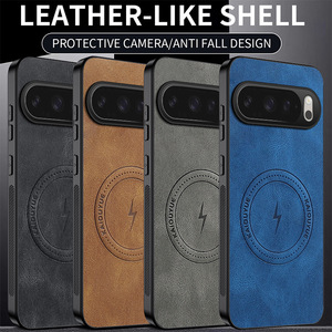 Funda Protectora para Teléfono con Carga Inalámbrica Magnética con Patrón de Cuero, Nuevo Modelo, para Google <span class=keywords><strong>Pixel</strong></span> 6 <span class=keywords><strong>6A</strong></span> 7 8 8A 9 9A 10 11Pro XL - Product Image 1