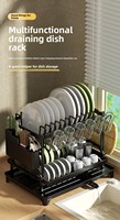 Étagère de rangement de cuisine à double niveau, imperméable, non pliable, avec support à couteaux