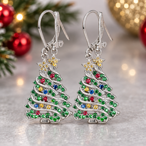 Pendientes de árbol de Navidad para mujer, diseño de estrella, accesorios para las orejas con temática navideña - Product Image 3