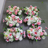 Centre de table floral en soie artificielle rose et blanche, rose pivoine, décoration de table de mariage, Thanksgiving, fête des mères