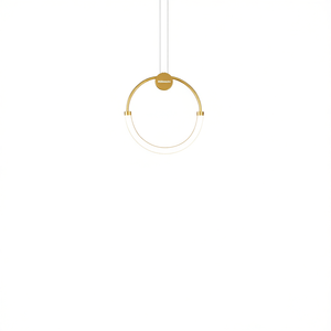 Modern Minimalist Single Circle Gold Pendant <b>Light</b> For Kitchen Island E27 <b>LED</b> 5000K Daylight D0100XUYAZA - Product Image 1
