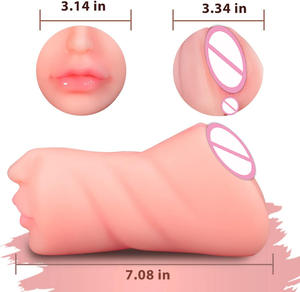 Jouet sexuel confortable et facile à nettoyer à trois voies avec des <span class=keywords><strong>dents</strong></span>, une langue, une bouche, un <span class=keywords><strong>vagin</strong></span> et un anus pour le moule de masturbation masculine - Product Image 6