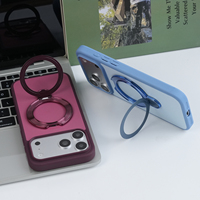 Coque de téléphone en gros avec support magnétique électroplaqué pour iPhone 18 17 16 15 Pro Max, en TPU PC, toucher doux, anti-traces de doigts