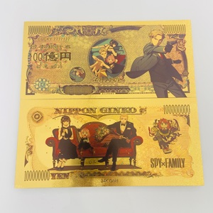En gros, billets <span class=keywords><strong>de</strong></span> banque à feuille d'or et pièces commémoratives sur le thème <span class=keywords><strong>de</strong></span> l'anime japonais Spy Play House, plaqués or 24K - Product Image 5