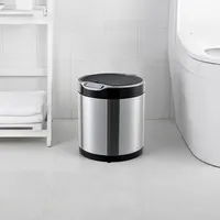 Lata de lixo inteligente, lata de lixo de aço inoxidável para banheiro e quarto, sensor automático de lixo