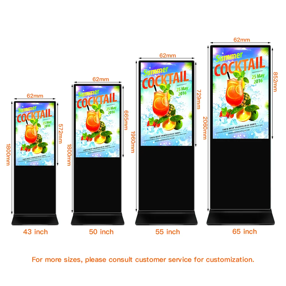 OEM ODM 43 affichage numérique intérieur écran tactile publicité lecteur vidéo LCD kiosque