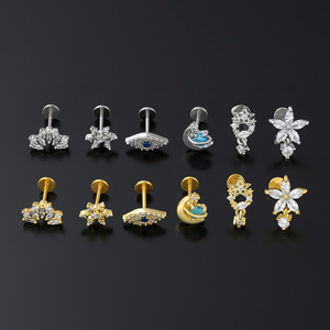 Zuola - Piercings de Titanio Modernos e Hipoalergénicos, Tipo Labret, Ligeros, Sin Níquel, con Parte Trasera Plana, Anillos de Nariz, Joyería Elegante para Piercing - Product Image 3