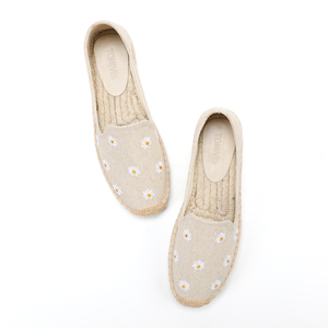 <span class=keywords><strong>Espadrilles</strong></span> plates brodées Daisy pour femme, faites à la main, en toile, à enfiler, respirantes, <span class=keywords><strong>semelle</strong></span> en <span class=keywords><strong>corde</strong></span> de jute, mocassins d'été - Product Image 2