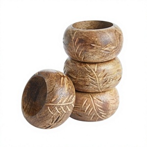 Anillos de servilleta de madera ecológicos para una mesa de comedor sostenible, decoración para bodas, hoteles, restaurantes, resorts y catering. - Product Image 1