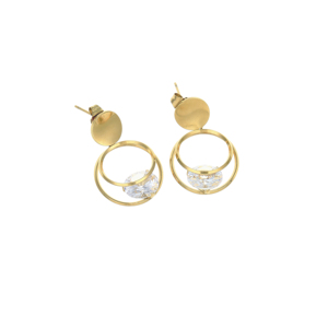 Bonne vente Design mode boucles d'oreilles créoles femmes Zircon déclaration boucles d'oreilles argent et or boucles d'oreilles - Product Image 4