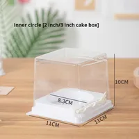 Boîte à gâteau carrée en plastique transparent de qualité alimentaire pour le stockage de gâteaux au mousse et l'emballage de pâtisserie