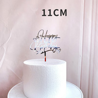 Nouveaux décorations de gâteau en acrylique faites à la main, textes simples, pour anniversaire, Noël et Nouvel An, décoration de table de dessert